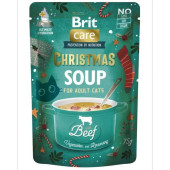 Коледен пауч, празнична рецепта Brit Care Cat Christmas Beef Soup фини прченца говеждо месо в ароматен бульон